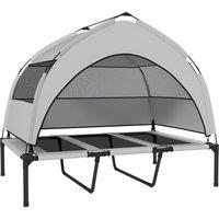 PawHut Portable Elevated Dog Bed with Removable Canopy, Cooling Raised Pet Cot for Large Dogs, 106 x 76 x 94 cm