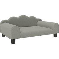 PawHut Elevated Dog Sofa Bed, Breathable Pet Sofa with Backrest and Armrest for Small Dogs, Grey