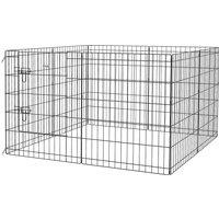 PawHut 8 Panel DIY Dog Pen with Door for Dogs, Small Animals, Indoor/Outdoor Use, 61cm High Aosom UK