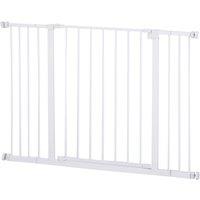 PawHut Pressure Fitted Pet Dog Safety Gate Metal Fence Extending 72-107cm Wide Aosom UK