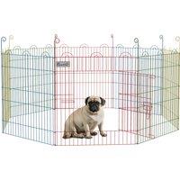PawHut Pet Playpen Crate, with Eight Panels, Door, for Indoors and Outdoors, 60H x Φ156cm Aosom UK