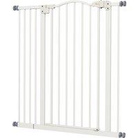 PawHut Adjustable Pet Safety Gate: No-Drill Installation, Auto-Close Feature for Doorways, Crisp White, 74-94cm Aosom UK