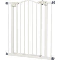 PawHut Adjustable Metal Pet Gate, Safety Barrier with Auto-Close Door, for Dogs and Cats, White Aosom UK