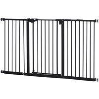 PawHut Retractable Pet Safety Gate Dog Barrier Home Doorway Corridors Room Divider Stair w/ 3 Extensions, Adjustable Screws 76.2 x 152.3 cm Aosom UK