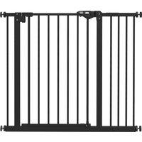 PawHut Dog Gate for Stairs Dog Gate Pet Gate with Openable Metal Frame, Slide and Lift the Handle to Pass, 74-94Wcm, Black Aosom UK