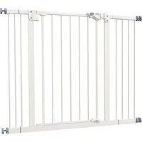 PawHut Adjustable Dog Gate, Metal Safety Barrier for Pets, Extends 74-100cm Wide, Easy Install, White Aosom UK