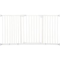 PawHut Pet Gate: Adjustable Pressure Fit with Auto-Close Door for Furry Friends, 74-148cm Wide, Pristine White Aosom UK