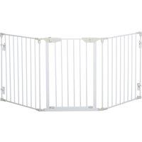 PawHut Pet Safety Gate 3-Panel Playpen Fireplace Christmas Tree Metal Fence Stair Barrier Room Divid