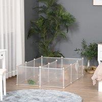 PawHut Pet Playpen DIY Small Guinea Pigs Hutches Open Enclosure Portable Plastic Fence 12 Panels for Kitten Bunny Chinchilla White Aosom UK