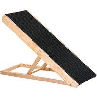 PawHut Dog Ramp, Foldable Pet Ramp with 4 Adjustable Heights, Non-Slip Finish for Medium and Large Dogs, Black