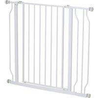 PawHut Wide Dog Safety Gate, with Door Pressure, for Doorways, Hallways, Staircases - White Aosom UK