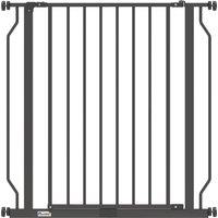 PawHut Extra Wide Dog Gate, with Door Pressure, for Doorways, Hallways, Staircases - Black