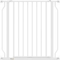PawHut Extra Wide Dog Gate, with Door Pressure, for Doorways, Hallways, Staircases - White
