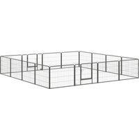 PawHut Heavy Duty Dog Pen with 2 Doors, 16 Panels Dog Playpen, Portable Puppy Pen for Indoors, Outdoors, 60H cm Aosom UK