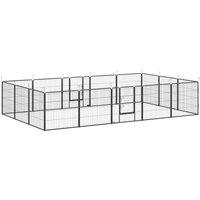 PawHut 16 Panels Heavy Duty Puppy Playpen, for Small and Medium Dogs, Indoor and Outdoor Use - Grey Aosom UK