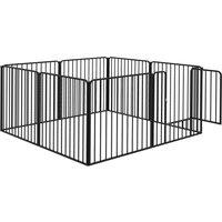 PawHut 8 Panels Heavy Duty Dog Pen, 80cm Height Pet Playpen for Indoor Outdoor, Small and Medium Dogs
