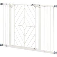PawHut Pressure Fit Stair Gate Dog Gate w/ Auto Closing Door, Double Locking, Easy Installation, for 74-100cm Openings - White Aosom UK