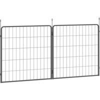 PawHut 2 Piece Dog Pen Expansion Pack for 80cm High Pet Playpen with 3 Stakes, for Small and Medium Dogs