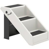 PawHut 3-Step Folding Dog Stairs with Non-Slip Steps Plastic Pet Stair 53 x 30.5 x 36.5 cm Cream