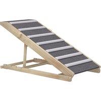 PawHut Dog Ramp for Couch, Adjustable Folding Pet Ramp, 4 Adjustable Height Dog Climbing Ladder, 35/43/47/50 cm Height