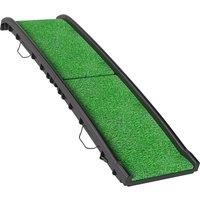 PawHut Foldable Dog Ramp with Artificial Anti-slip Surface, Portable & Lightweight, for Cars, Home, 155 x 38.5 x 15.5 cm