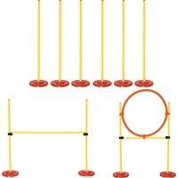 PawHut Dogs Plastic 3-Course Agility Set Yellow