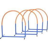 PawHut 4PCs Portable Dog Agility Equipment Blue Aosom UK