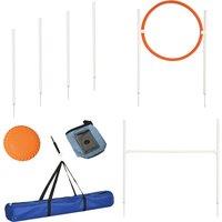 PawHut Dog Agility Training Kit with Portable Carry Bag, Outdoor Exercise Equipment, Multicolour Aosom UK