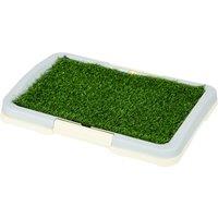 PawHut Puppy Training Pad Indoor Portable Puppy Pee Pad with Artificial Grass, Grid Panel, Tray, 46.5 x 34cm Aosom UK