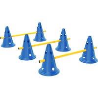 PawHut Dog Agility Equipment Set of Six Cones, Six Poles with Carry Bag, Three-Piece Adjustable Height Jumping Obstacles, Blue
