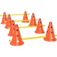 PawHut Dog Agility Equipment Set of Eight Cones, Eight Poles w/ Carry Bag, Four-Piece Adjustable Height Jumping Obstacles