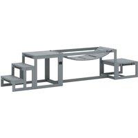 PawHut 3 Pieces Wooden Dog Agility Training Equipment with Soft Bridge, Pause Platform and Pet Stair for Outdoor, Grey