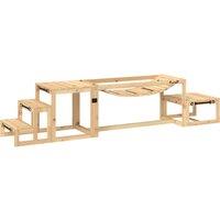 PawHut 3 Pieces Wooden Dog Agility Training Equipment with Soft Bridge, Pause Platform and Pet Stair for Outdoor, Natural Wood