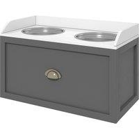 PawHut Elevated Dog Feeder, Stainless Steel Pet Bowls with Storage Drawer, 21L Capacity for Large Breeds, Grey Aosom UK