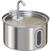 PawHut 2.5L Stainless Steel Cat Water Fountain for Drinking with Ultra-Silent Pump, Water-Level Window, Filters