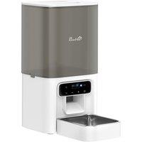 PawHut Programmable Automatic Cat Feeder with Timer Up to 6 Meals Per Day, 10s Voice Recorder, Portion Control