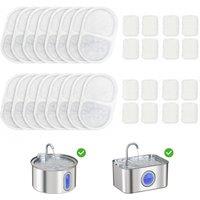 PawHut 16 Pack Cat Water Fountain Filters, Replacement Filters Set for 3.2L/2.5L Automatic Pet Fountain