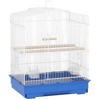 PawHut Large Metal Bird Cage with Perches, Food Bowls, Swing, for Budgies, Parakeets, Blue