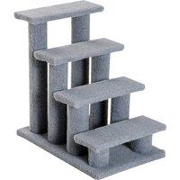 PawHut Pet Steps, Portable Stairs for Bed Access, Suitable for Cats & Older Animals, 63.5x43x60cm, Grey Aosom UK