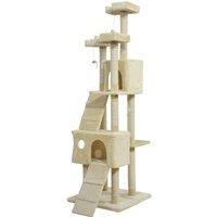 PawHut Multi-Level Cat Tower, Sisal Kitten Tree with Scratch Post, Climbing Toy Bed, 181cm(H), Durable Aosom UK