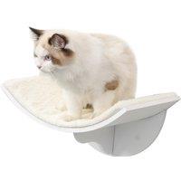 PawHut Wall-Mounted Wood Cat Shelves, Curved Kitten Bed, Climber Perch, Modern Cat Furniture Aosom UK