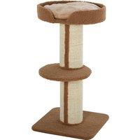 PawHut Cat Tree with Perches, Sisal Scratching Posts & Lamb Cashmere, Activity Centre, Brown Aosom UK