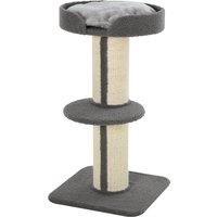 PawHut 81cm Cat Tree with Sisal Scratching Post, Cat Tower Kitten Activity Center climbing frame with large platform Lamb Cashmere Perch, Grey