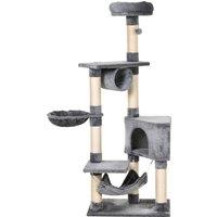 PawHut Cat Tree Condo Tower, Multi-level Activity Stand for Kittens, 150CM Height with Toys & Scratching Posts Aosom UK