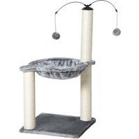 PawHut 83cm Cat Tree Tower with Sisal Scratching Post Hammock Interactive Ball Toy Kitten Play House Activity Center Furniture Grey Aosom UK