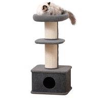 PawHut Multi-level Kitten Tower, Cat Tree Activity Centre with Sisal Scratching Posts, Condo, Plush Perches, Grey Aosom UK