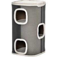 PawHut Cat Barrel Kitten Tree Tower Sisal Scratching Pet Furniture Climbing Frame Cozy Platform Soft Plush & Lamb Fleece Grey