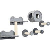 PawHut 5PCs Cat Wall Furniture with Perch, Cat House, Scratching Post