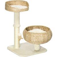 PawHut 72cm Cat Tree Kitten Tower, with Sisal Scratching Post, Two Beds, Toy Ball