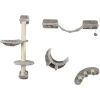 PawHut 4-Piece Cat Wall Furniture, Grey Aosom UK